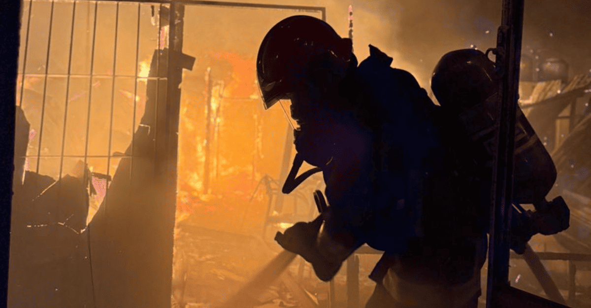 Un incendio arrasó por completo un kiosco en Villa Basilio, Zonda Un incendio arrasó por completo un kiosco en Villa Basilio, Zonda