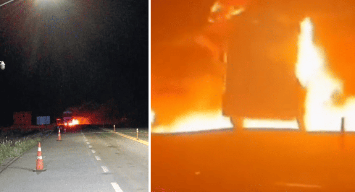 Video Impactante incendio de un camión en Ruta 20 Video Impactante incendio de un camión en Ruta 20