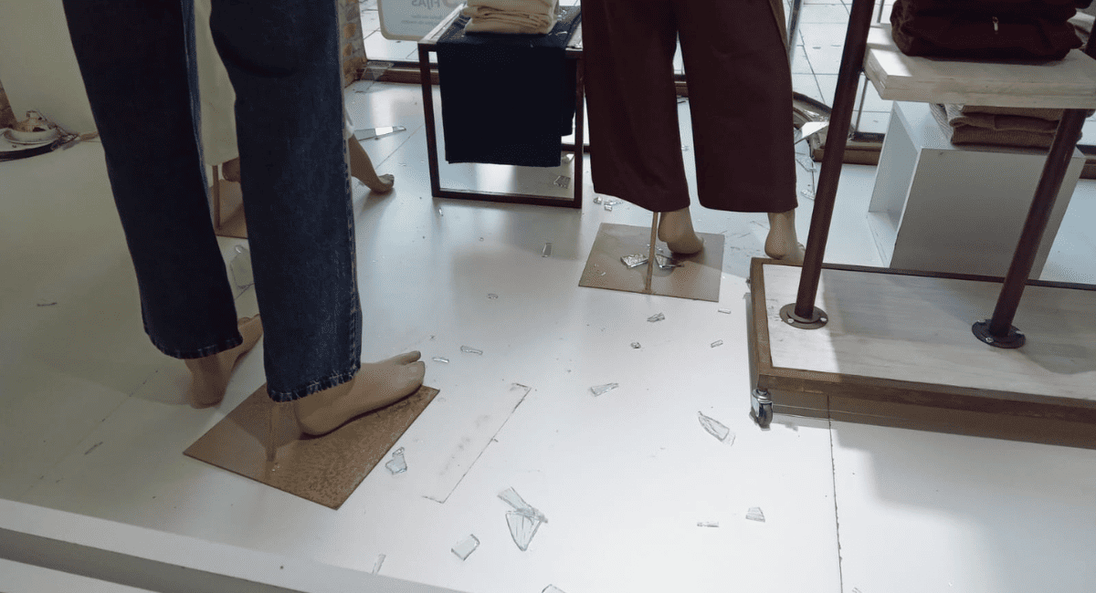 Vandalismo en el centro: rompieron una vidriera de la tienda Balbi durante la madrugada.