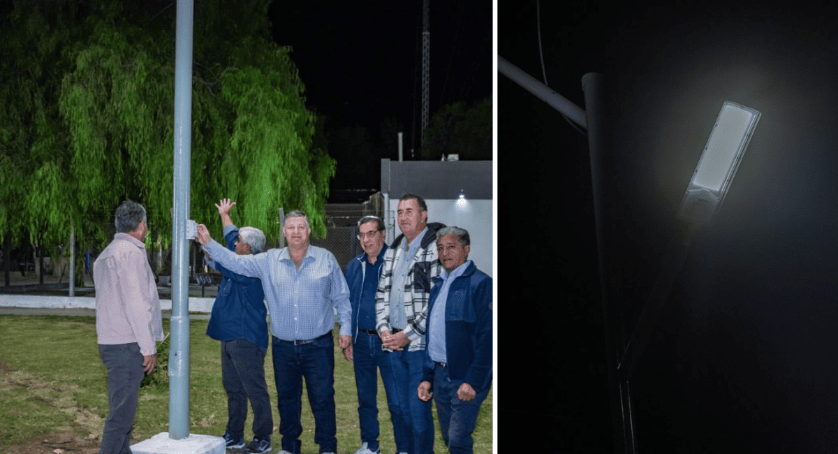 La Chimbera inauguró su plaza renovada con LED y glorieta con USB