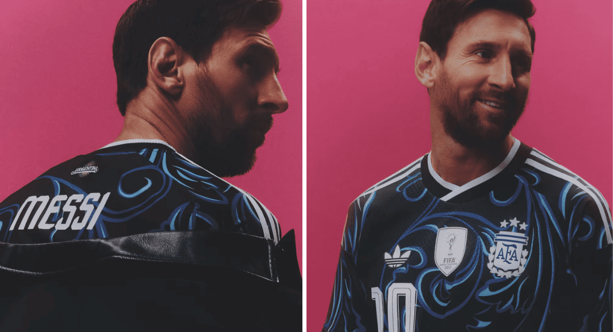 La AFA presentó la nueva camiseta alternativa con Messi como figura central. La AFA presentó la nueva camiseta alternativa con Messi como figura central.