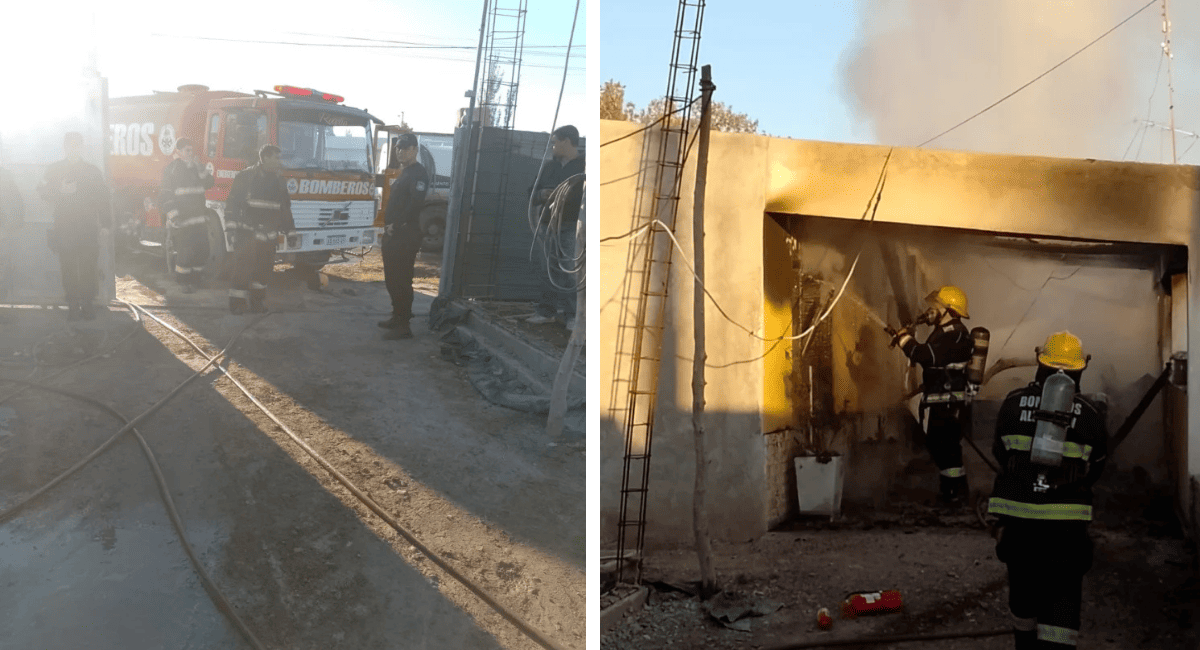 Albardón: una camioneta se incendió y las llamas alcanzaron una vivienda en La Laja