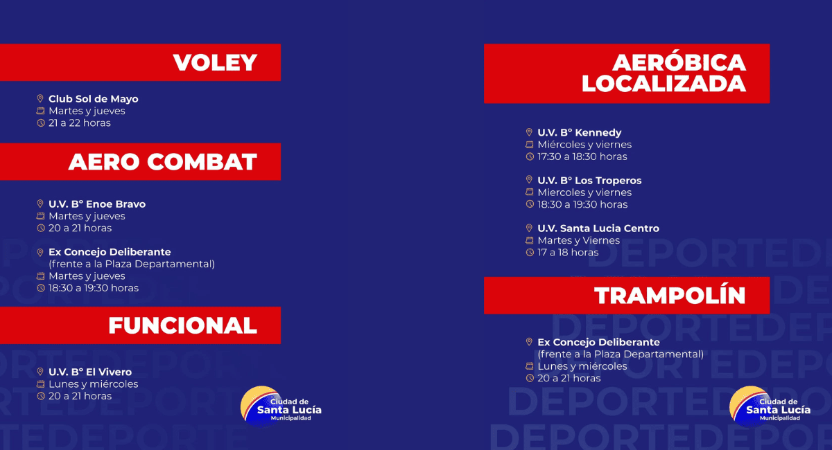 Santa Lucía lanzó actividades deportivas gratuitas en los barrios.