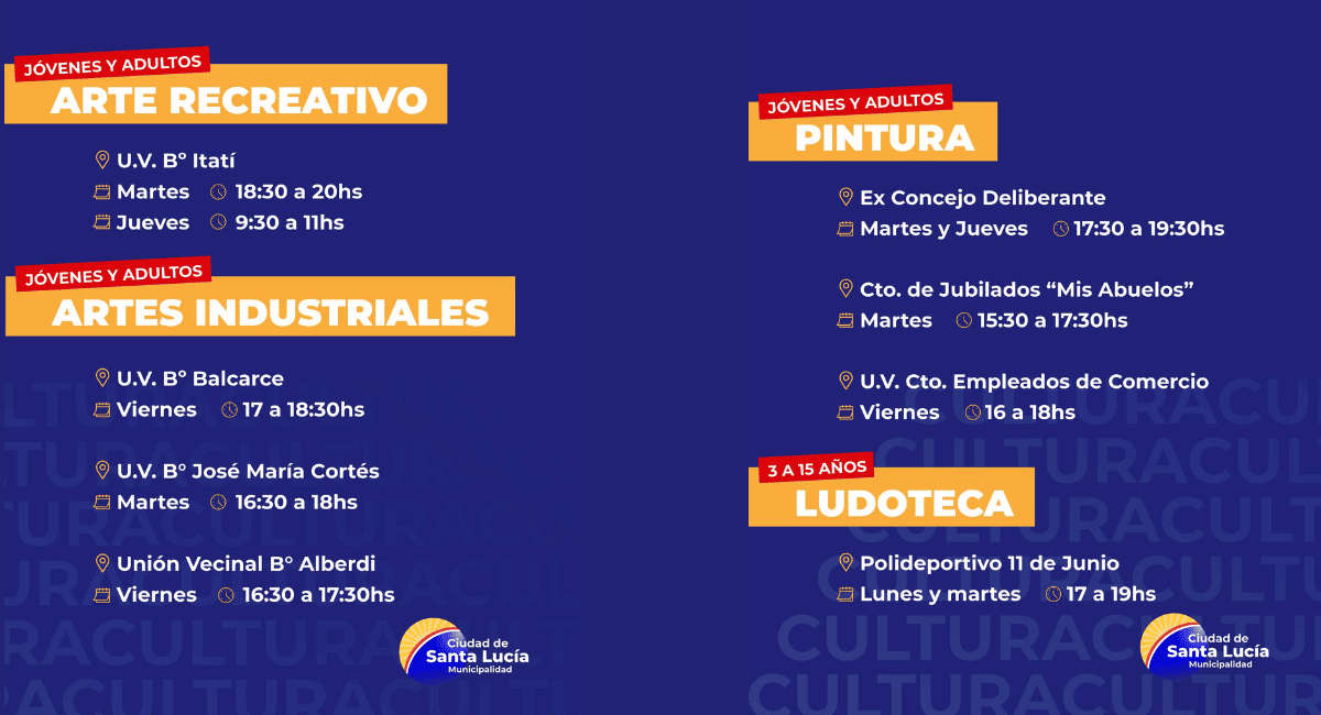 Santa Lucía ofrece talleres gratuitos en la Escuela de Arte Santa Lucía ofrece talleres gratuitos en la Escuela de Arte