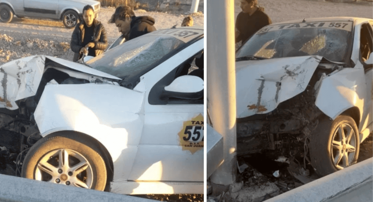 Violento siniestro vial de un remís en las inmediaciones del Monumento al Gaucho