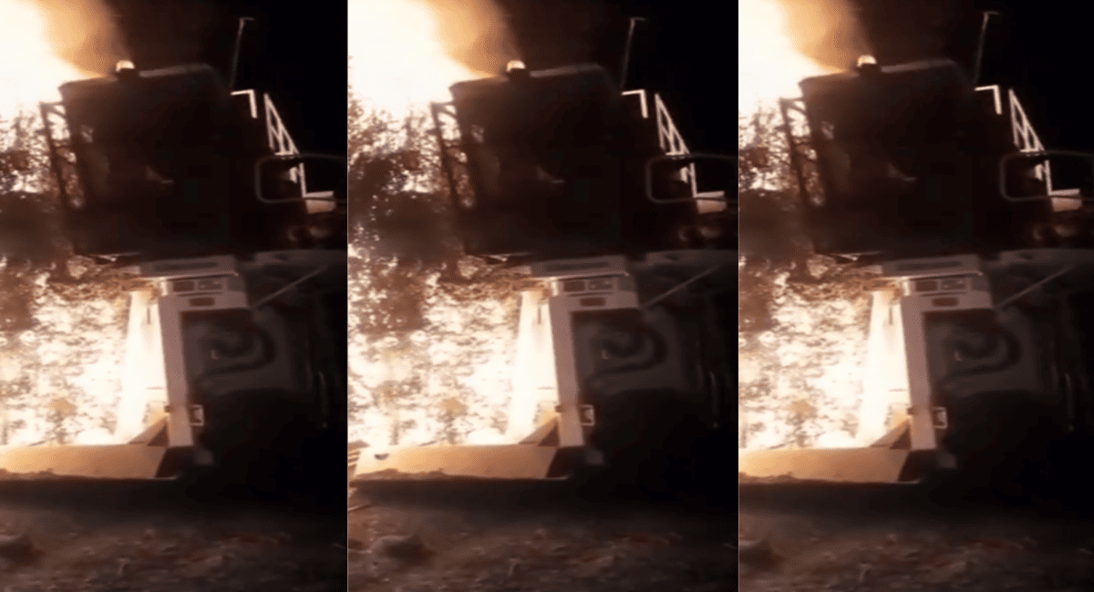 Impactante incendio en Sarmiento: una máquina valuada en 0 millones quedó envuelta en llamas. Video