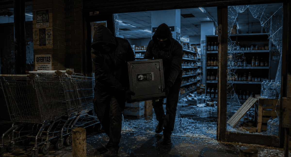 Sarmiento: violentaron un supermercado de noche y se llevaron una caja fuerte con  millones