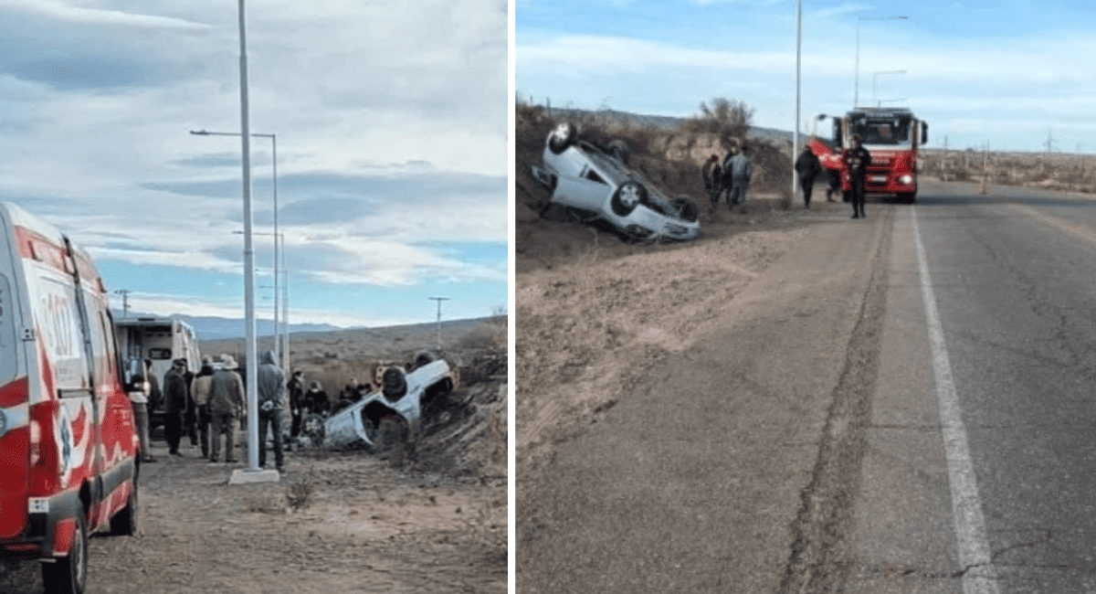 Ruta 60: volcó su auto cerca del embarcadero de Ullum y se salvó de milagro