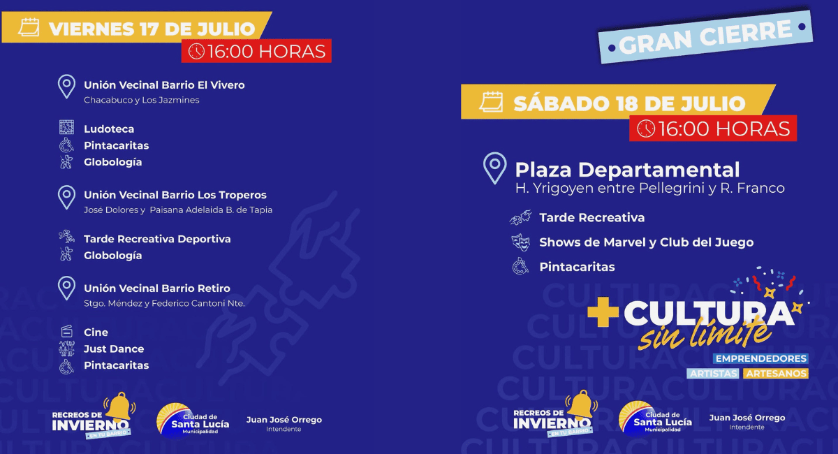 Santa Lucía lanzó los "Recreos de Invierno 2026" con actividades barriales gratuitas Santa Lucía lanzó los "Recreos de Invierno 2026" con actividades barriales gratuitas