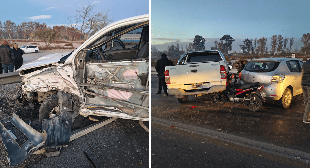 Violento choque en cadena en Ruta 20: una camioneta se cruzó de carril y desató el caos en Santa Lucía Violento choque en cadena en Ruta 20: una camioneta se cruzó de carril y desató el caos en Santa Lucía