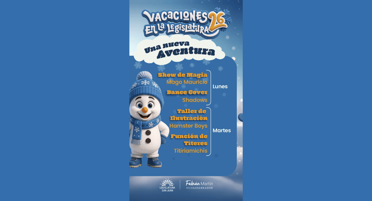 La Legislatura invita a "Vacaciones '26", una propuesta recreativa con entrada libre