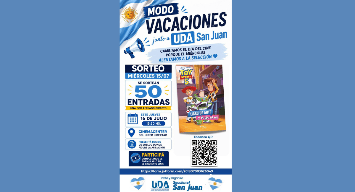 UDA San Juan sortea 50 entradas de cine para ver "Toy Story 5" en vacaciones