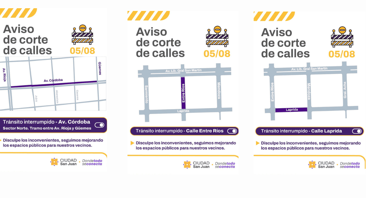 Capital: informaron nuevos cortes y obras en calles clave de la ciudad. Capital: informaron nuevos cortes y obras en calles clave de la ciudad.