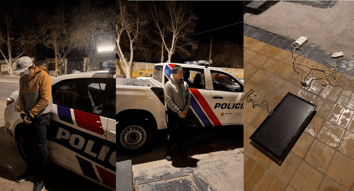 Atraparon a dos delincuentes que escalaron la pared de un salón de fiesta